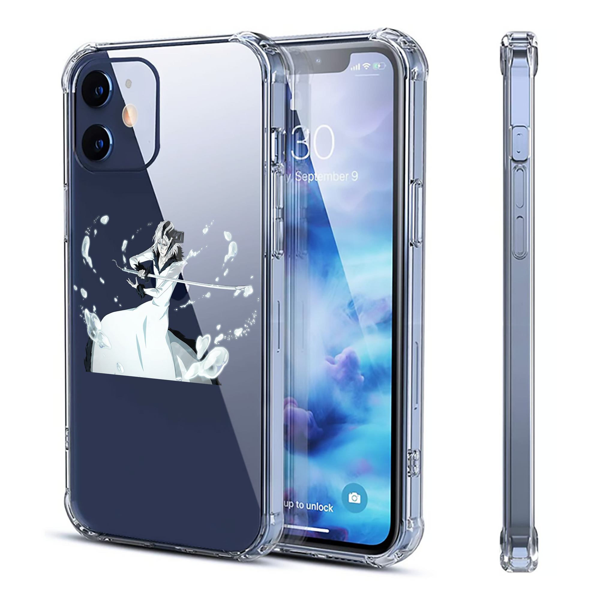 （画像用） ブリーチ 黒崎一護（くろさき いちご）BLEACH Kurosaki Ichigo 【iPhone 12シリーズ対応】透明スマホケース（クリアソフトケース）